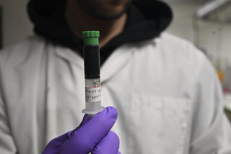 Carbon nanotube ink prepared for sensor fabrication.