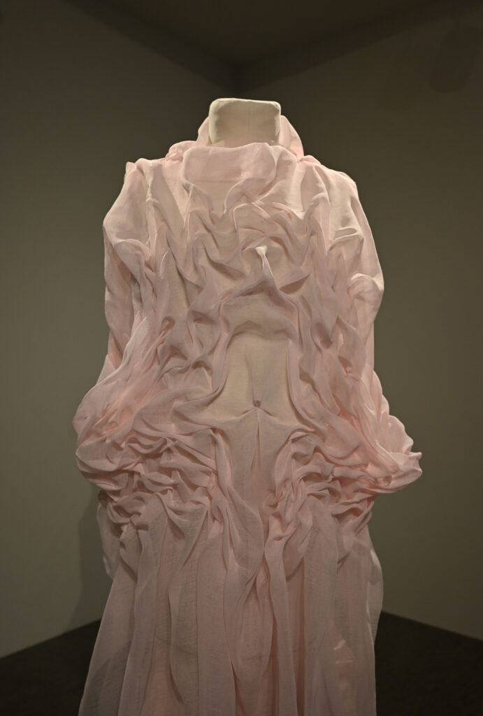 Monique Mah, 28+7, 2026, EVA foam, cotton muslin, reclaimed textile curtains