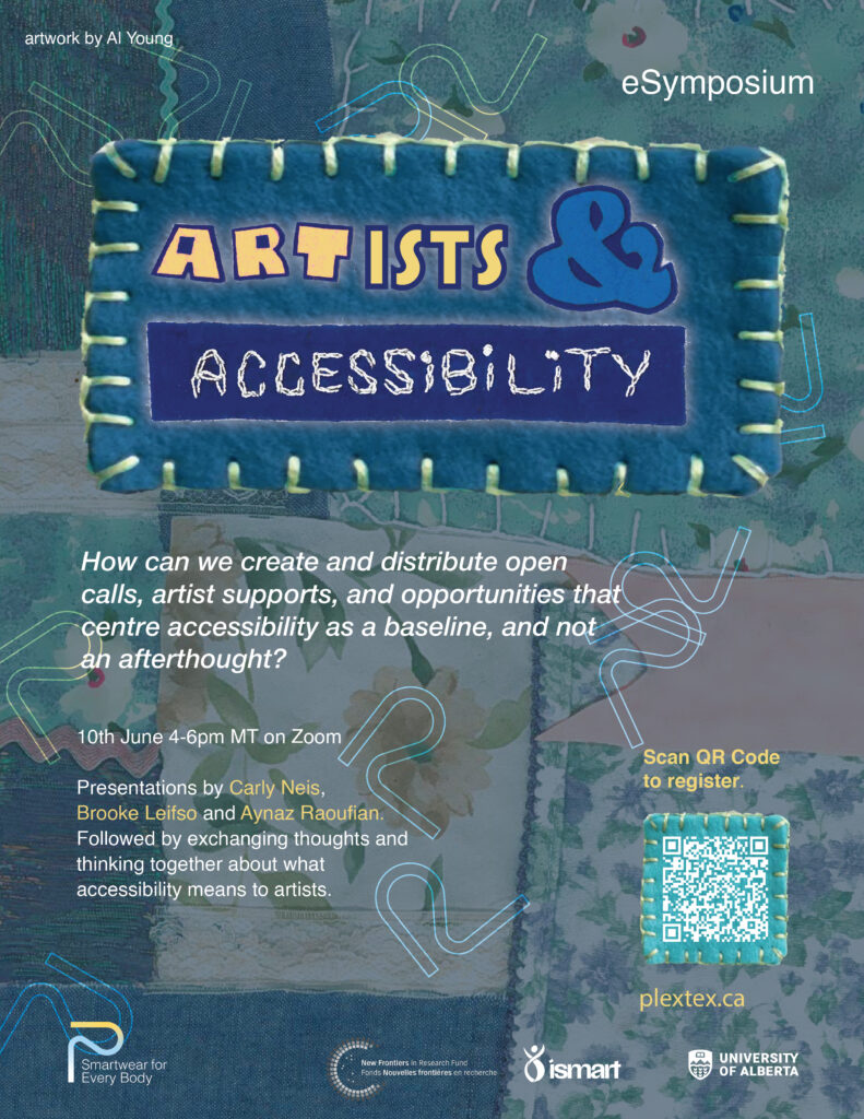 eSymposium poster designed by Al Young with patch work fabric