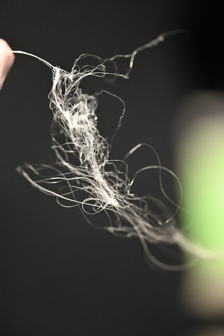 Coiled polymer fibers.