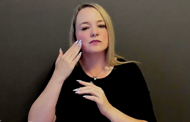 Open call information with ASL interpretation