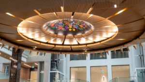 Christi Belcourt installation in University Commons atrium